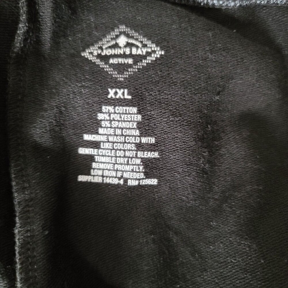 St Johns Bay Womens Leggings XXL Black/Orange Slim Leg Terry Lined Lace Up Ankle - Picture 2 of 6